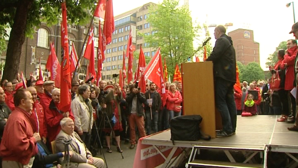 14050101 Incident lors du meeting du 1er mai de la FGTB