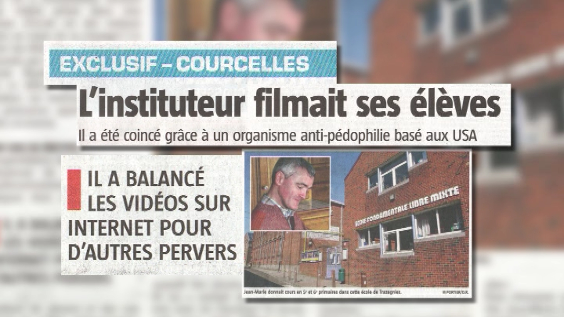 15042304 Trazegnies : l'instituteur filmait les élèves et diffusait les images sur internet