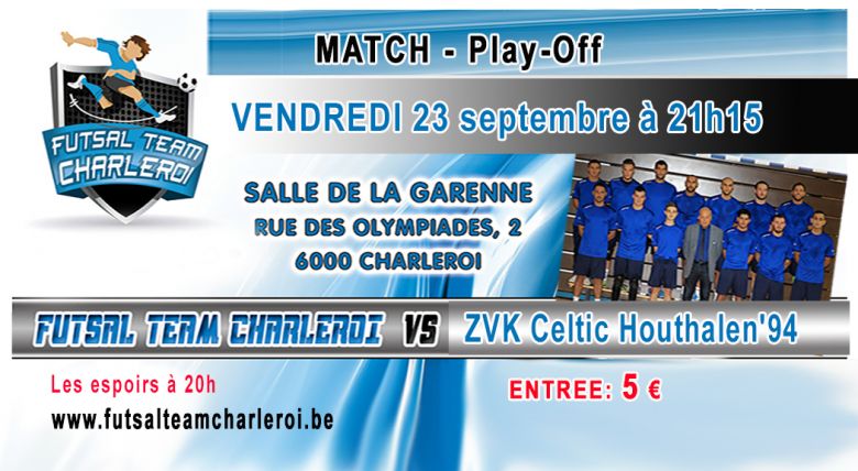 0 Remportez 5x2 entrées pour le prochain match du Futsal Charleroi