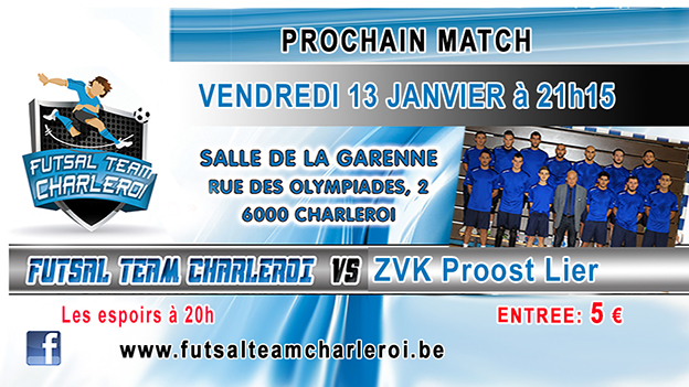 0 Remportez 5x2 entrées pour le Futsal Team Charleroi