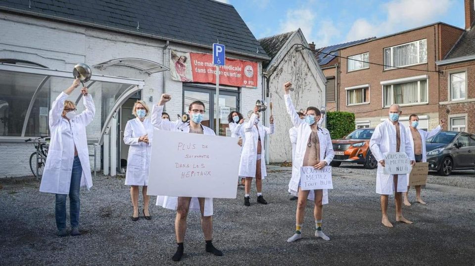 Marcinelle : Médecine pour le Peuple se met à nu pour protester!