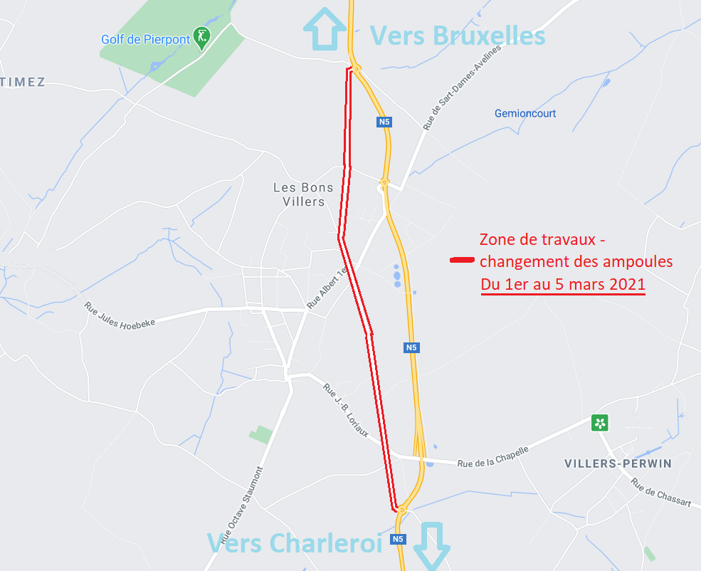 Les Bons-Villers : travaux à la chaussée de Bruxelles !