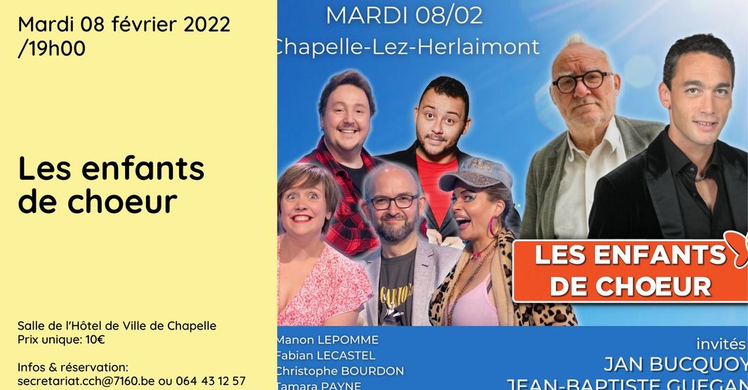 Jean-Baptiste Guegan et Jan Bucquoy seront les invités des "Enfants de Choeur" à Chapelle-lez-Herlaimont