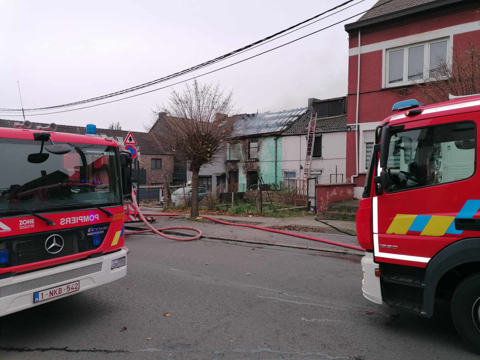 Incendie dans une maison du quartier de la Docherie à Marchienne-au-Pont