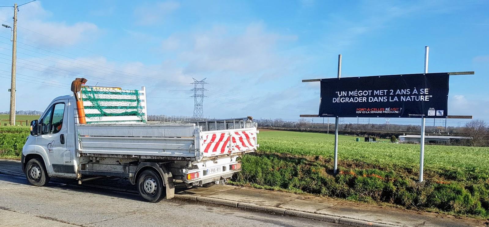 Pont-a-Celles: des bâches pour le climat 