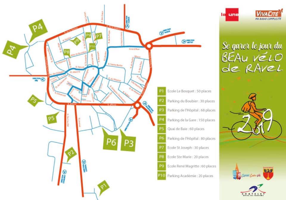 Châtelet: stationnement lors du Beau Vélo de Ravel 