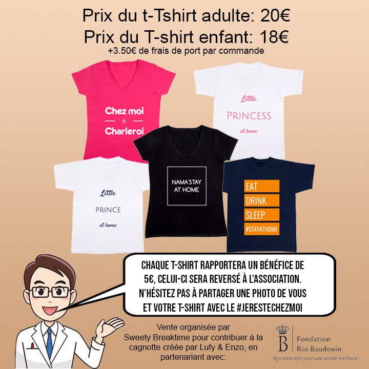 Coronavirus : Une carolo crée des t-shirt au profit de la Fondation Roi Baudouin