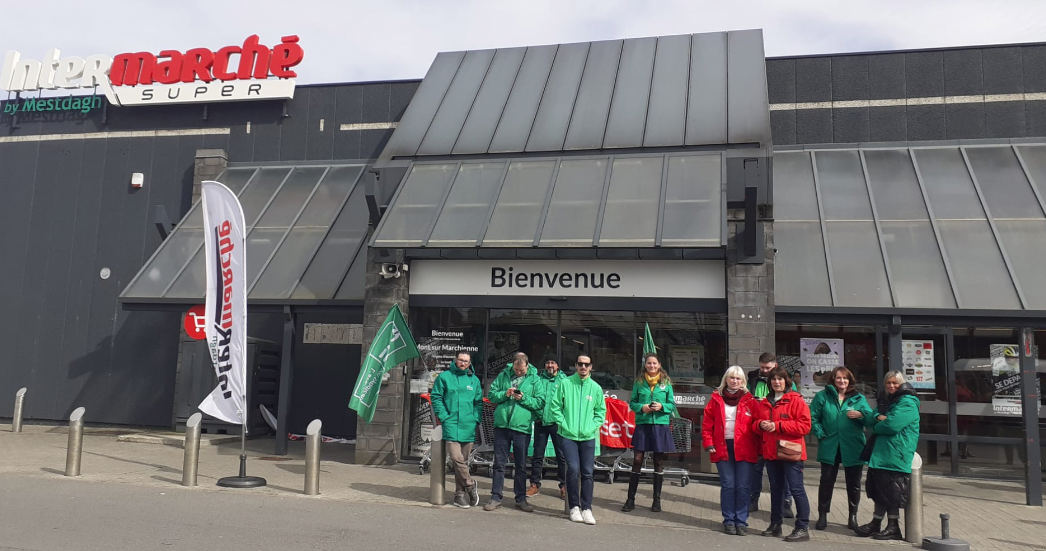 Le Mestdagh de Gozée en grève ce 28 mars. Comme chez Delhaize: un problème de franchise