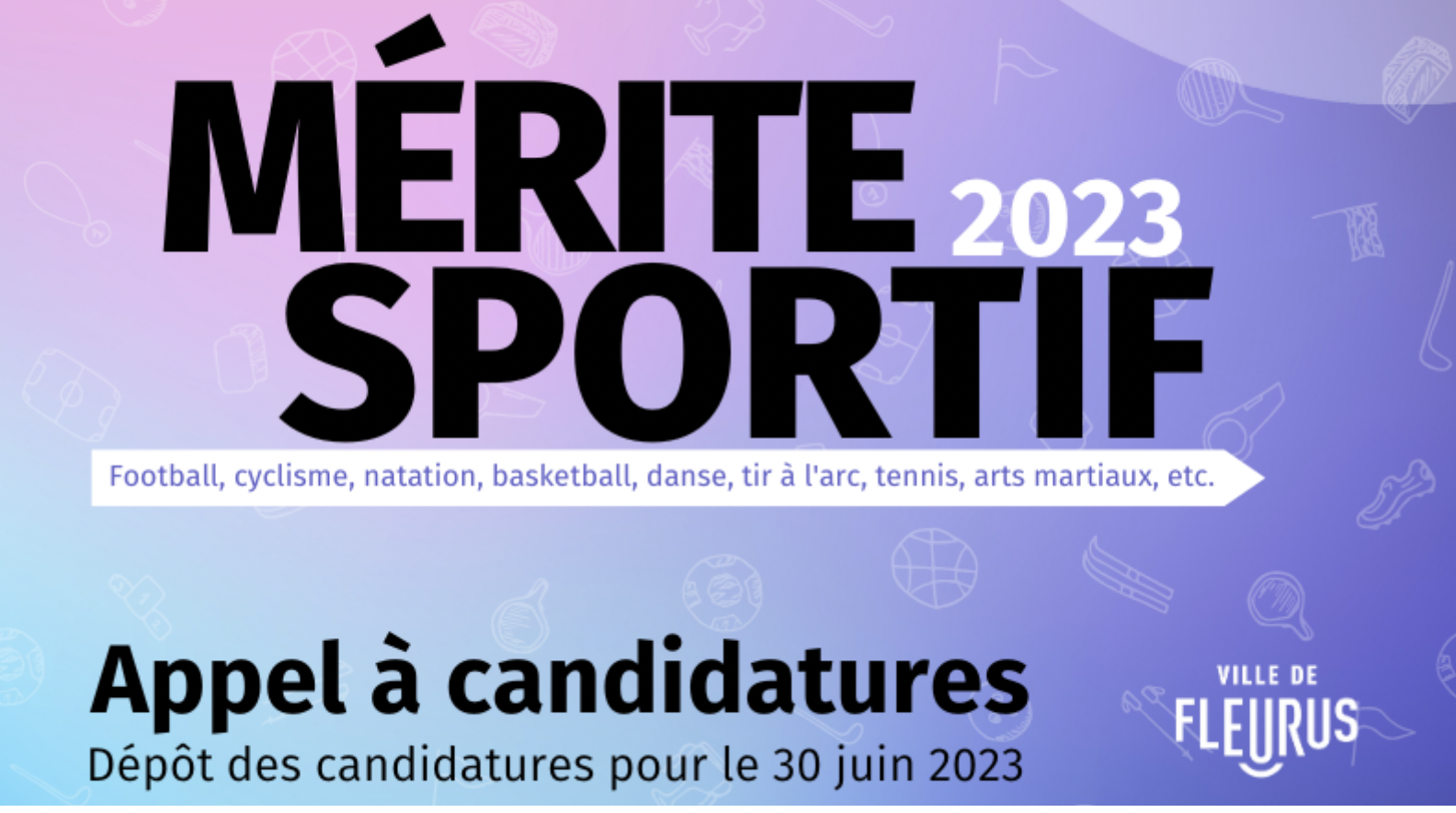 Fleurus: Appel à candidatures pour le "Mérité Sportif 2023"