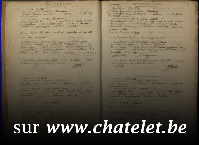 Châtelet: Les anciens registres paroissiaux et de l'état civil consultables en ligne !