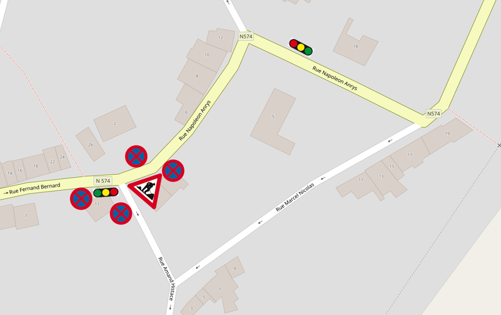 Gerpinnes: mesure de circulation temporaire