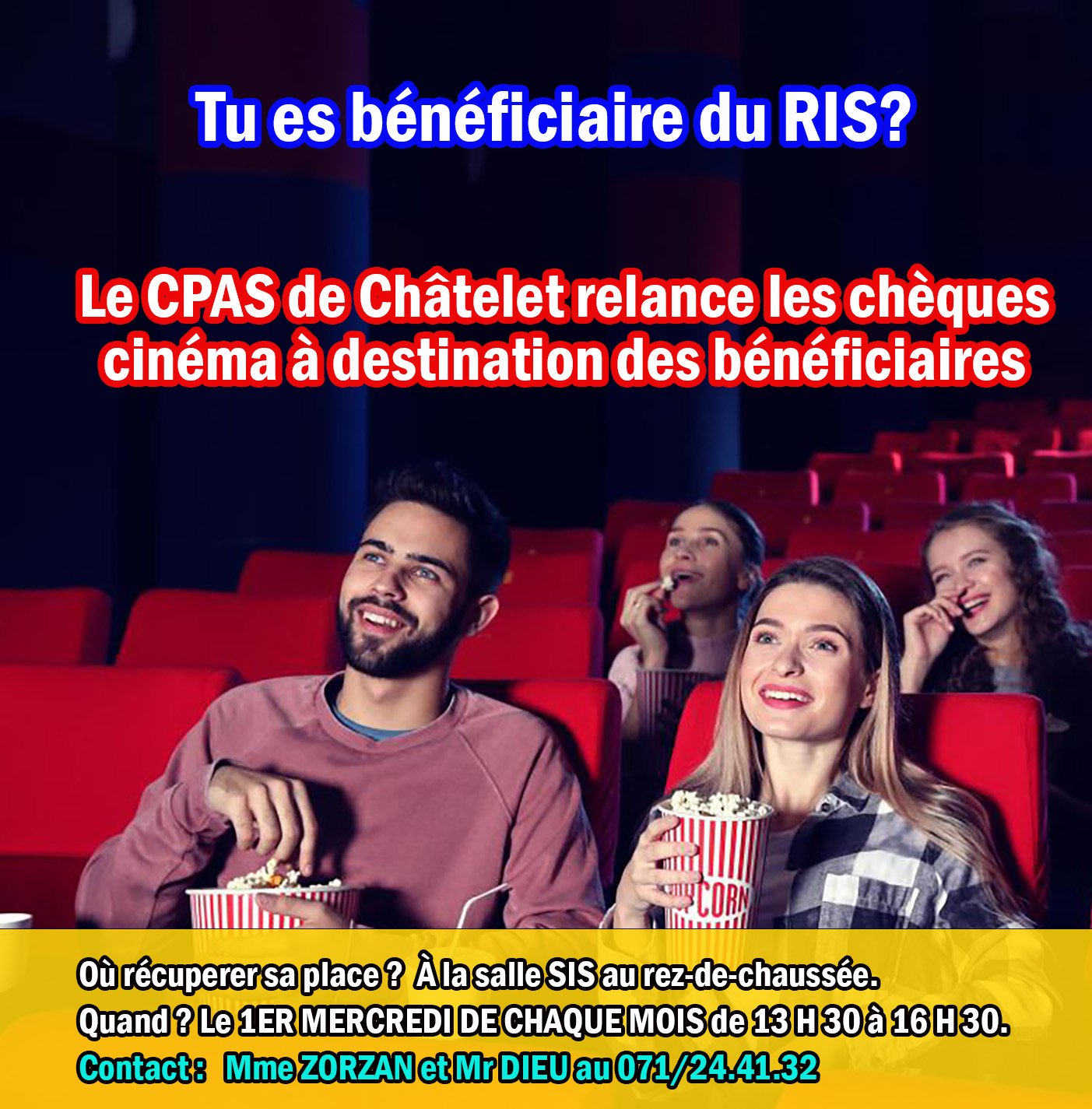 CPAS de Châtelet : des chèques cinéma pour les bénéficiaires 