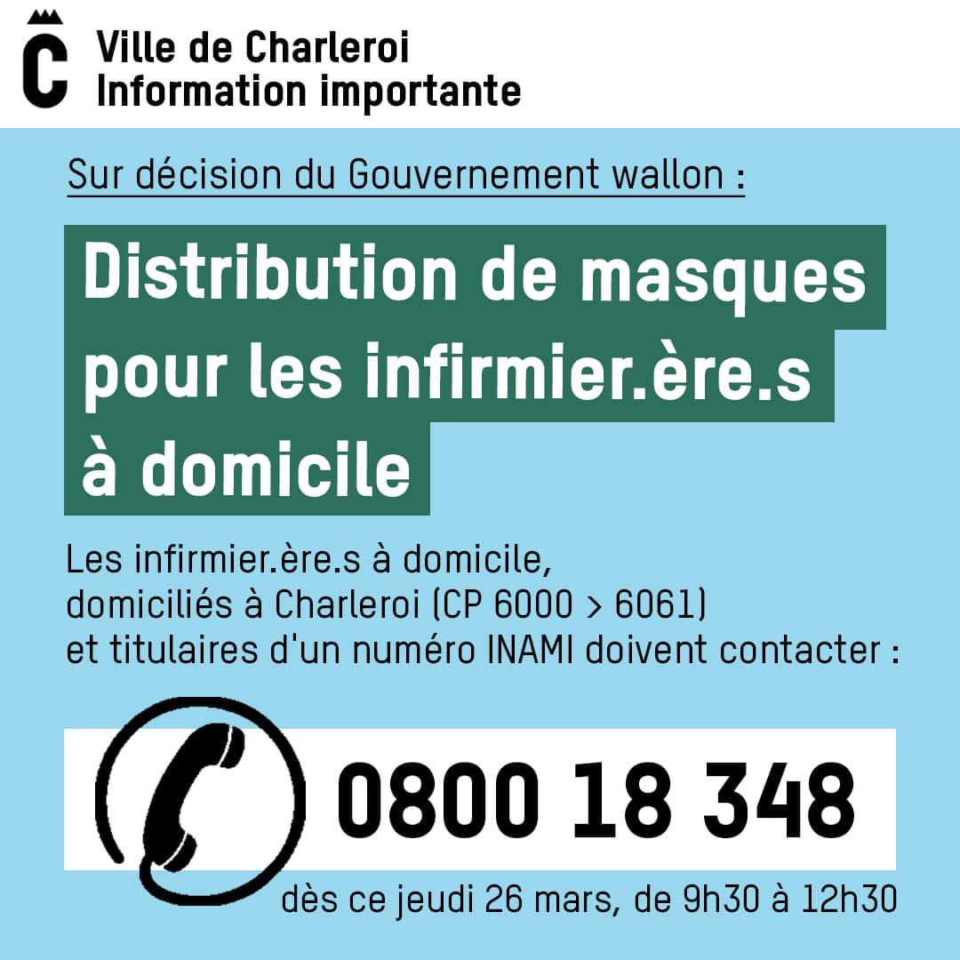 Distribution de masques aux infirmier.ère.s à domicile de Charleroi!