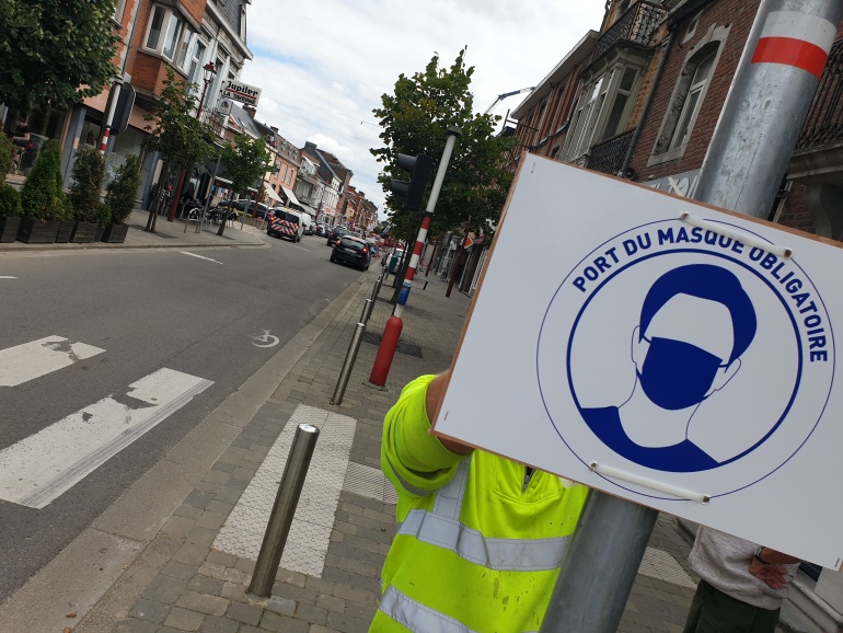 Prolongation de l'obligation du port du masque jusqu'au 30 septembre à Courcelles