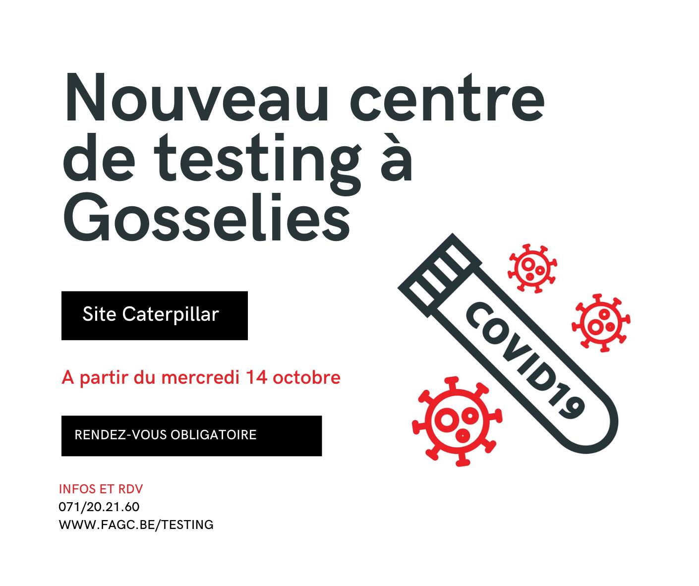 Covid : nouveau centre de testing sur le site de Caterpillar