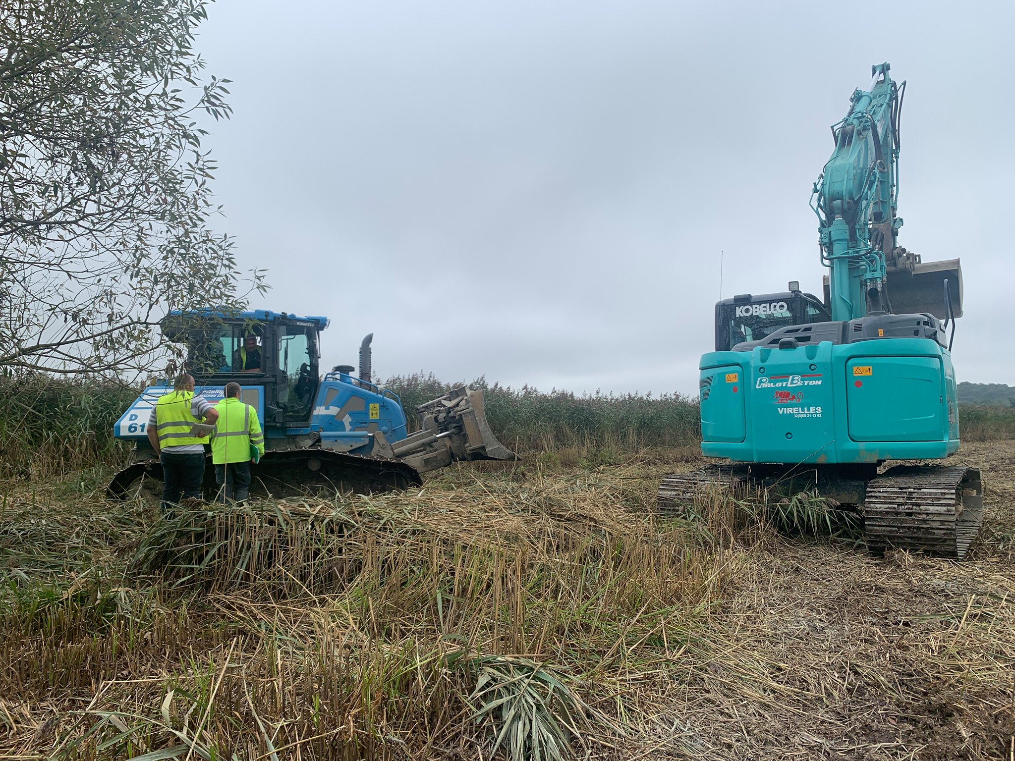 Virelles : Les travaux sur l'Etang et la Roselière ont débuté (photos)