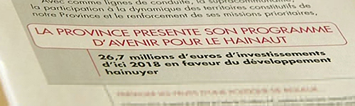 26/03/14 : PROGRAMME D'AVENIR POUR LE HAINAUT