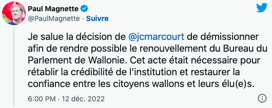 Démission de Jean-Claude Marcourt