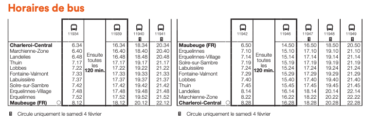 Horaires