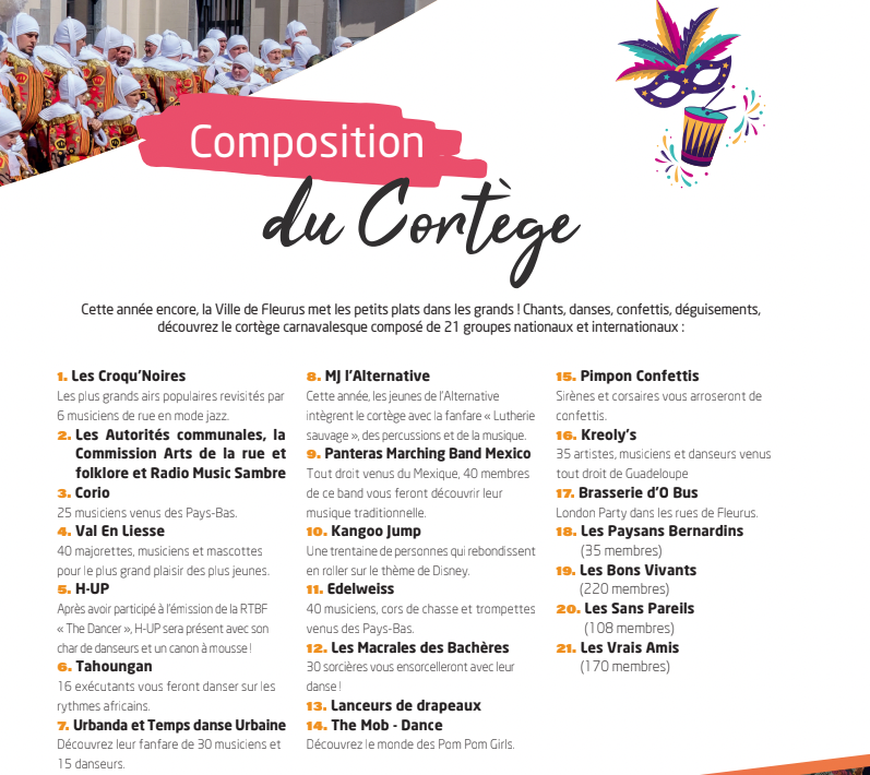 Composition du cortège