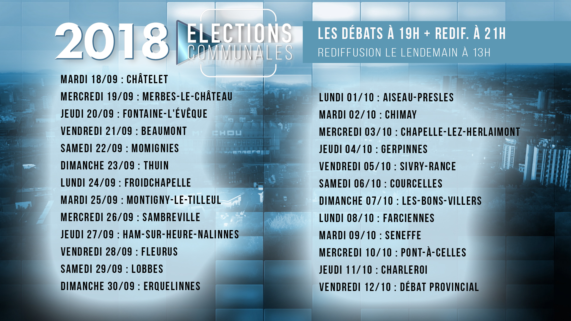 Diffusion des débats électoraux sur Télésambre