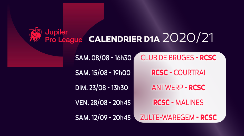 Calendrier sporting 2020 2021