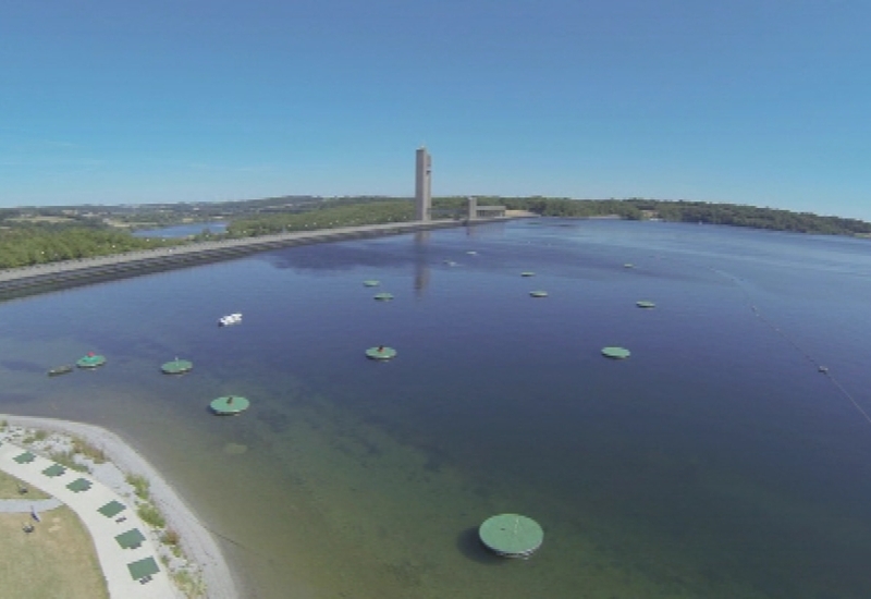 Les Lacs de l'Eau d'Heure de bas en haut
