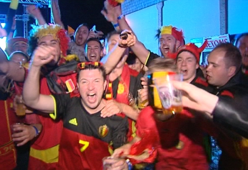 Ambiance pour le match Suède-Belgique