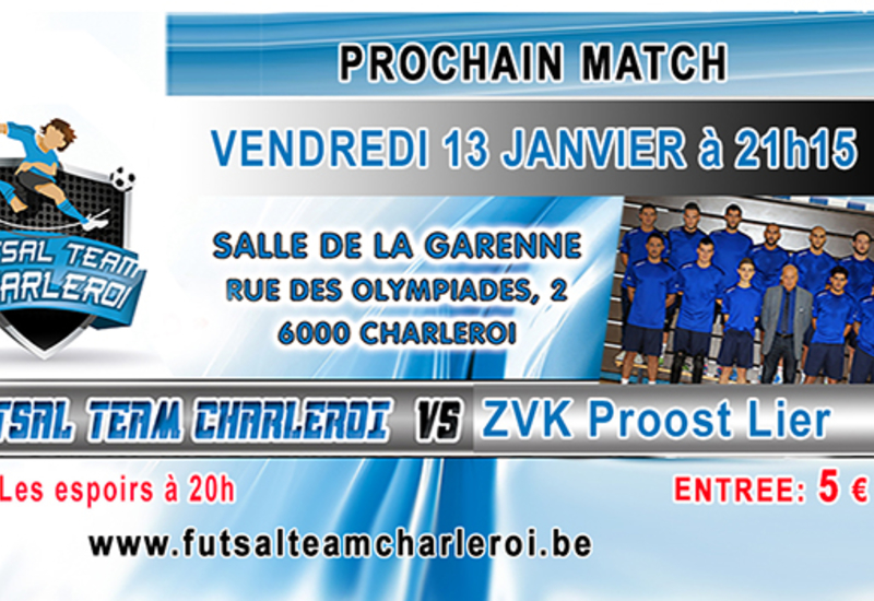 Remportez 5x2 entrées pour le Futsal Team Charleroi
