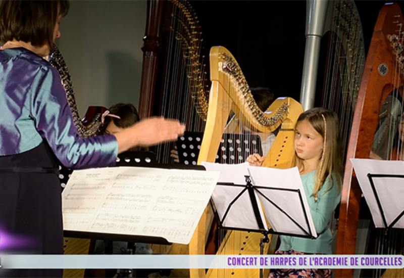 Concert de harpes par l'Académie de Courcelles