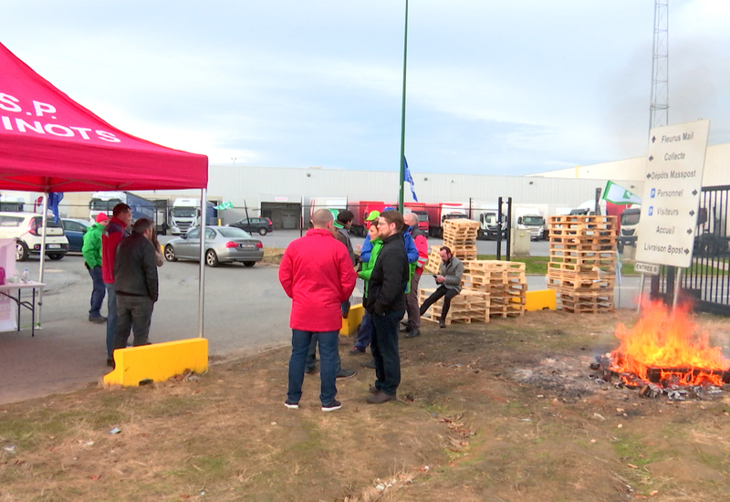 Grève chez Bpost : blocage complet au centre de tri de Fleurus