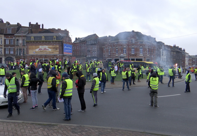 Manifestation de Gilets Jaunes dans le centre de Charleroi