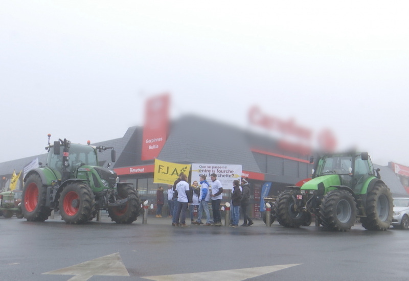 Gerpinnes : action des jeunes agriculteurs qui dénoncent les marges des supermarchés