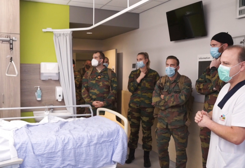 Les militaires en renfort à l'Hôpital Vésale