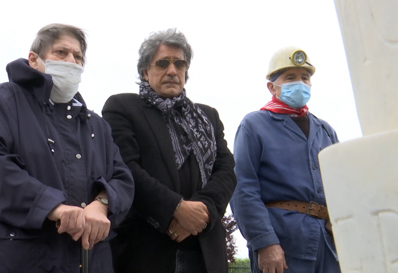 Frédéric François en visite au Bois du Cazier pour les 75 ans de l'immigration Italienne