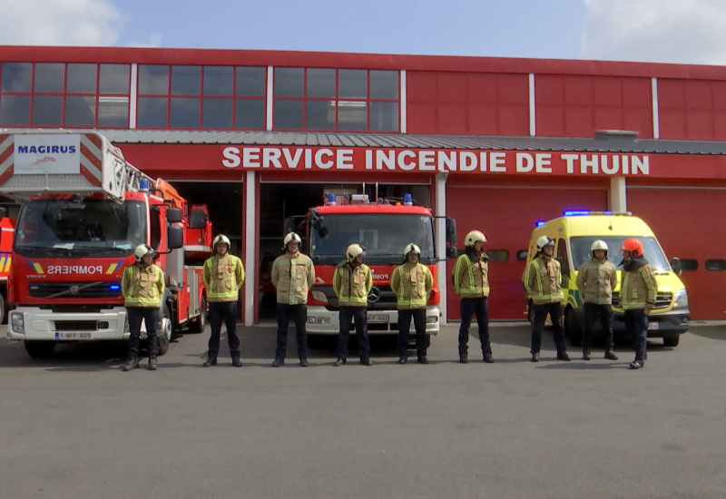 Minute de silence à la caserne des pompiers de Thuin