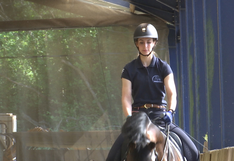 Amandine Prévost et Quaterdance sur le podium du Championnat de Belgique de Dressage