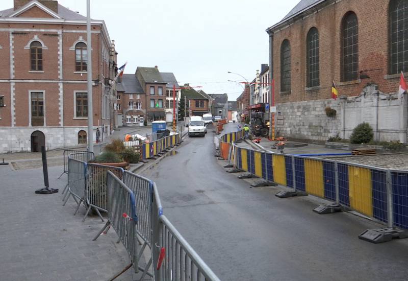 Beaumont: les travaux de rénovation de la Grand Place avancent plus vite que prévu