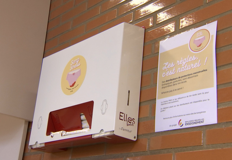 Gosselies: installation de distributeurs de protections hygéniques pour lutter contre la précarité menstruelle 