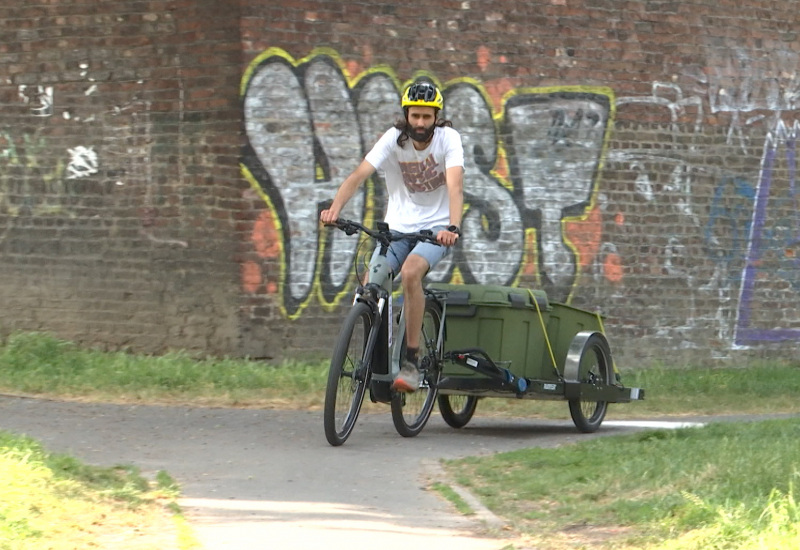 Marcinelle : découverte de JardiCycle, le premier vélo électrique cargo pour ramasser les déchets organiques