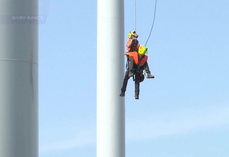 Rope’n Ressue: du sauvetage sur cordes sur des éoliennes à Grandrieu