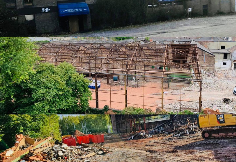 Pôle jeunesse à Farciennes : les travaux de démolition de l’ancien Bjorn’s Club en cours