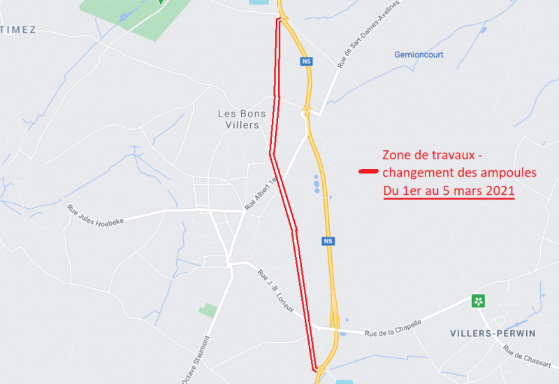 Les Bons-Villers : travaux à la chaussée de Bruxelles !