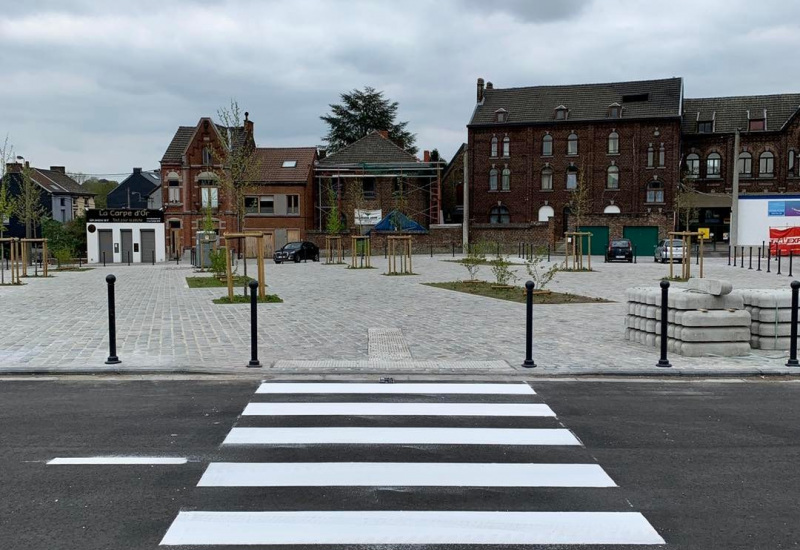 Jumet: finitions pour la Place Matteoti ! 