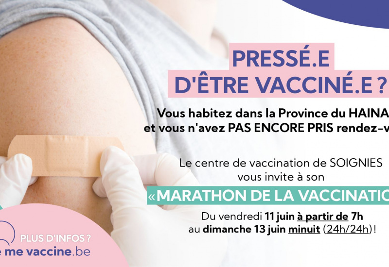 Les hennuyers sont invités au marathon de la vaccination à Soignies