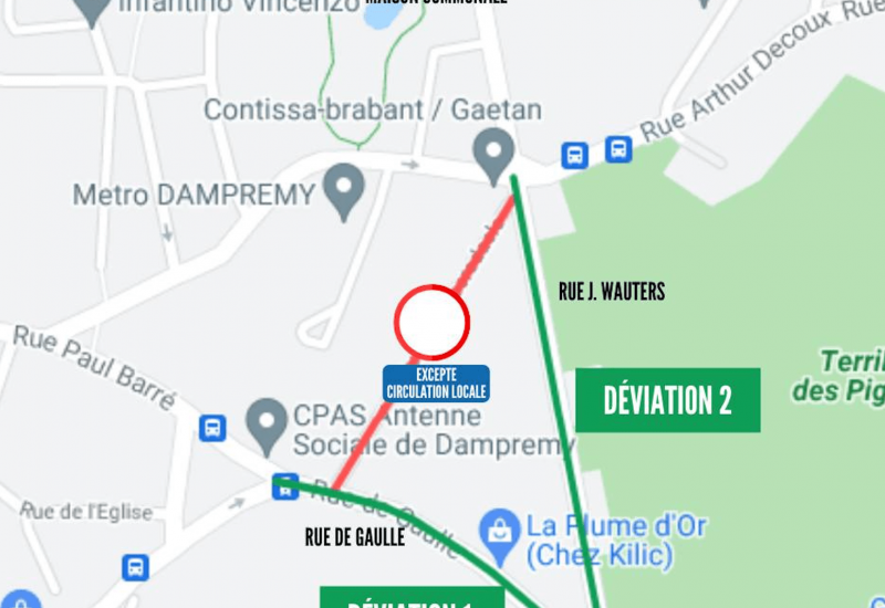 Dampremy: travaux à la rue Van Geersdaele