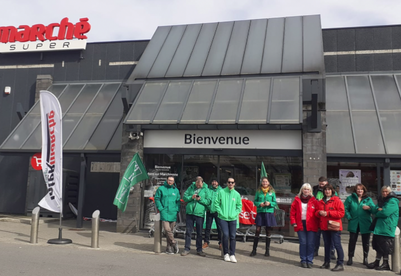 Le Mestdagh de Gozée en grève ce 28 mars. Comme chez Delhaize: un problème de franchise