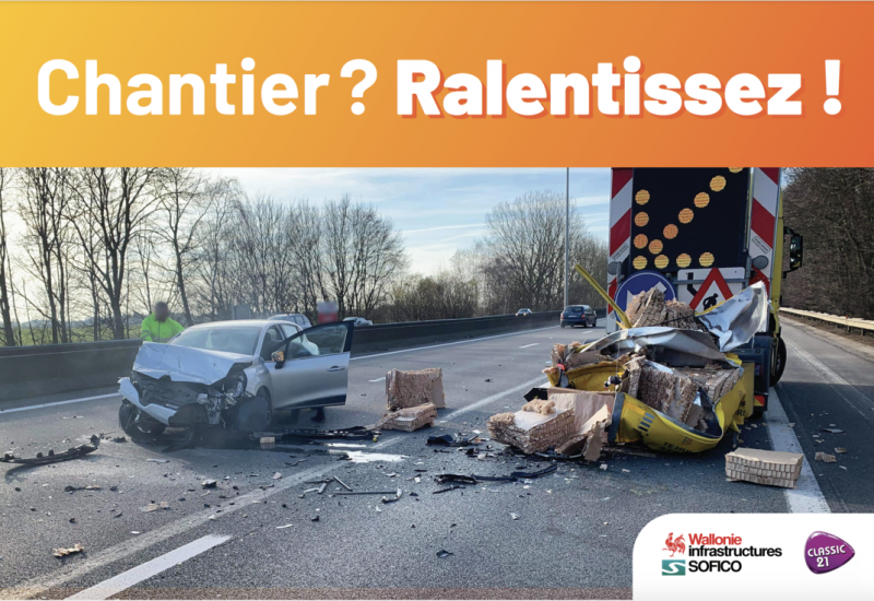 Des photos d'accidents pour sensibiliser à la vitesse élevée près des chantiers