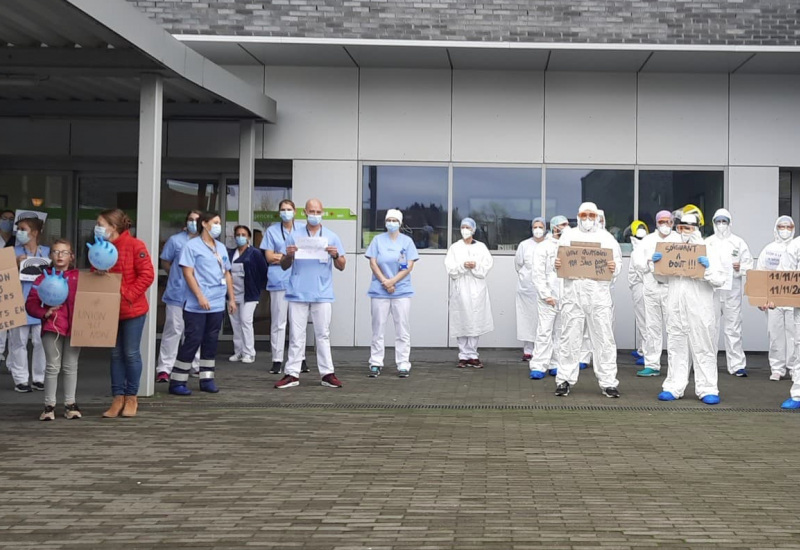 Covid-19 : le personnel des urgences de l'hôpital Marie Curie à Charleroi a débrayé ce matin