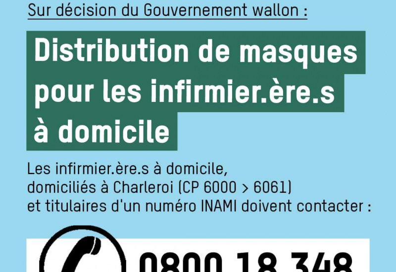 Distribution de masques aux infirmier.ère.s à domicile de Charleroi!